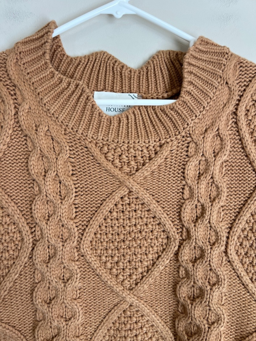 NWOT Hyacinth House Sweater Vest Sleeveless Cableknit Sz Small Tan - Picture 3 of 8